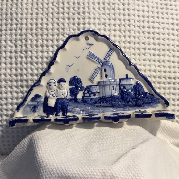 🇳🇱Vintage~Royal Delft Blue Windmill Landscape~Spoon Holder~Ceramic~Holland - Picture 1 of 7